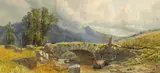 John Faulkner, LANDSCAPE WITH FIGURES BY A BRIDGE
