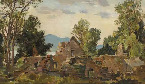 Charles Cundall, THE ISLE OF INNISFALLEN, 1943, oil on canvas