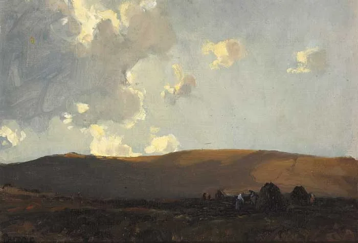 DIGGING TURF by James Humbert Craig, oil on canvas, sold Feb 2008