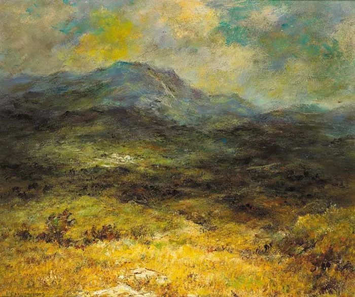 Padraic Woods, MOUNTAIN LANDSCAPE, oil on board