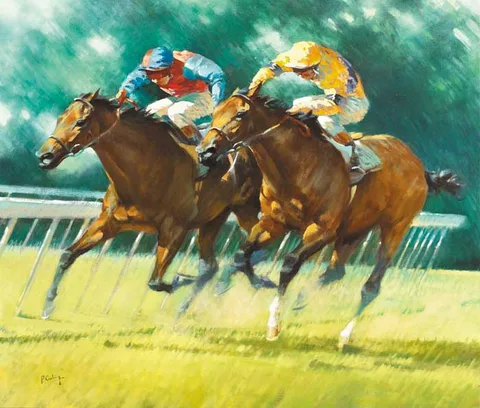 WHIPS CROSSING by Peter Curling, 1982, oil on canvas, sold Feb 2008