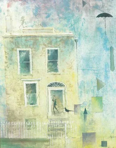 Peter Pearson, THE UMBRELLA HOUSE, DUN LAOGHAIRE, circa 1984, oil on canvas laid on board