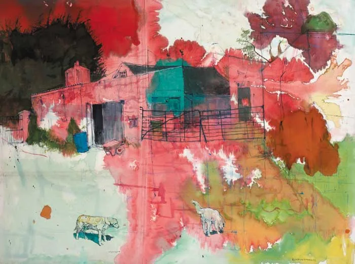 Rachel Burke, ANOTHER SEPTEMBER, 2000, acrylic ink on canvas