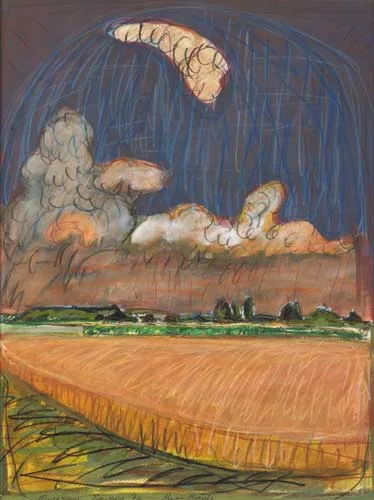 Brian Bourke, LANDSCAPE, BAVARIA, 1974, watercolour and pastel