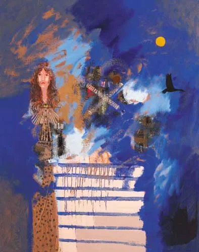 Brian Ferran, NESS, 1981, oil and gold leaf on canvas