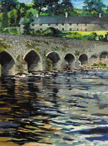 Liam ó Broin, SLANE BRIDGE, COUNTY MEATH, oil on board