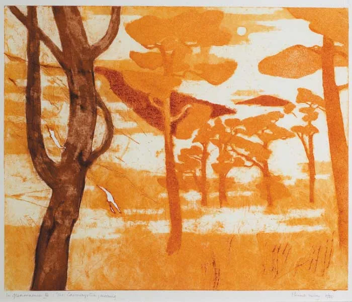 Patrick Hickey, IN GLENMALURE III, THE CARROWAYSTICK, MORNING, etching with aquatint (no. 8 from an edition of 20)