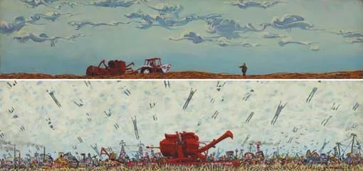 Jim McDonagh, THE SOWER and THE REAPER (A PAIR), 1975, oil on canvas laid on board