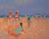 Desmond Carrick, GIRL WITH PONYTAIL, BURRIANA BEACH, NERJA, MALAGA