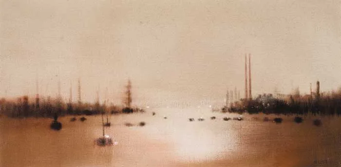 HARBOUR MOUTH WITH SHIPPING by Anthony Robert Klitz, 1978, oil on canvas, offered May 2007