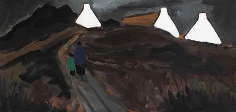 Markey Robinson, ON THE PATH HOME, oil on board