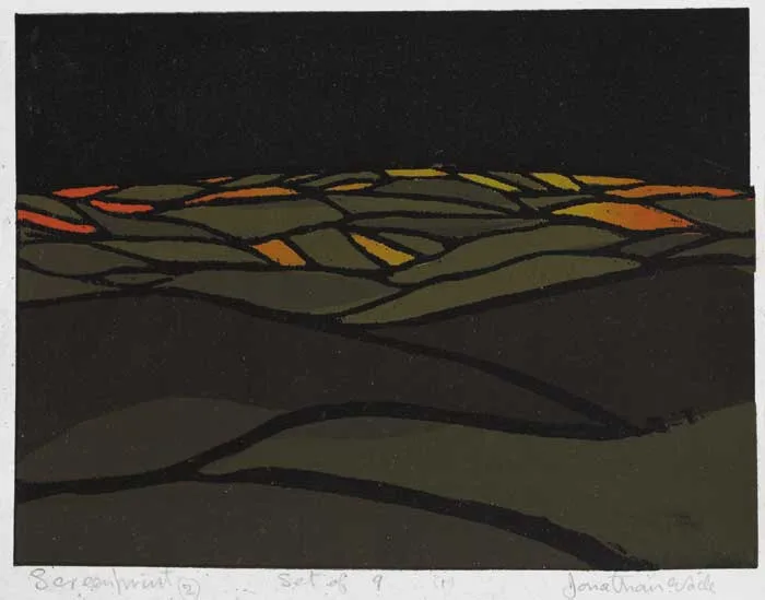 Jonathan Wade, LANDSCAPE WITH GREEN HILLS, screenprint (no. 2 from an edition of 9)