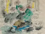Kenneth Hall, STILL LIFE WITH FLOWERS AND INKWELL