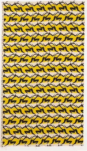 FLIGHT by Louis le Brocquy, hand-printed linen curtain fabric, sold May 2007