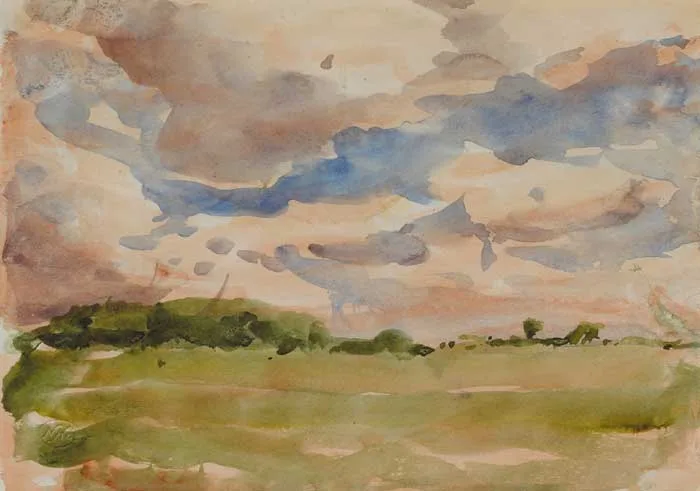 STUDY: PLAIN by Nathaniel Hone, watercolour, sold May 2007
