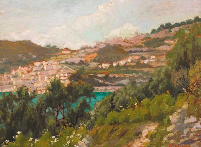 Alexandre Tielens, CAP FERRAT, 1924, oil on panel