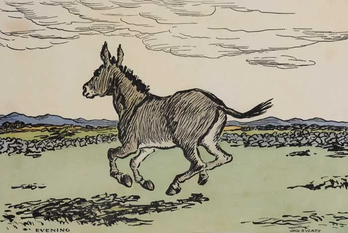 EVENING by Jack Butler Yeats, hand-coloured Cuala Press print, sold May 2007