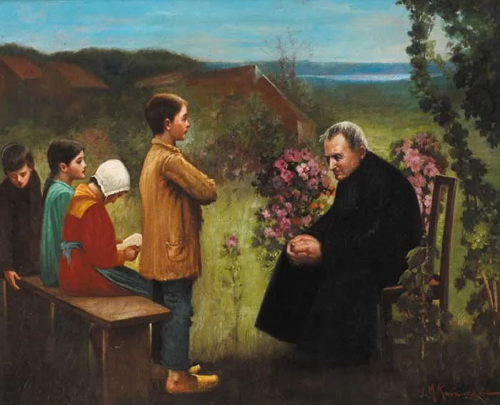 THE LESSON by Joseph Malachy Kavanagh, oil on canvas, offered May 2007