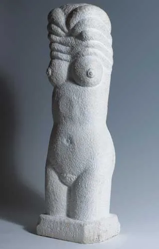 Noel Hearne, FEMALE TORSO, limestone with white patina