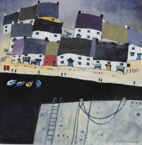 Sue McDonald, QUAYSIDE SHOPPING, 1998, mixed media on board