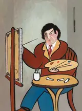 John Schwatschke, THE ARTIST PAINTING DOLORES
