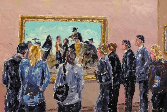 VIEWING AT THE GALLERY by Ivan Sutton, oil on board, offered May 2007