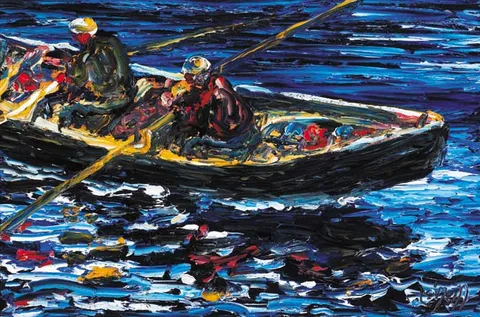 COMING HOME by Liam O'Neill, oil on canvas, sold May 2007