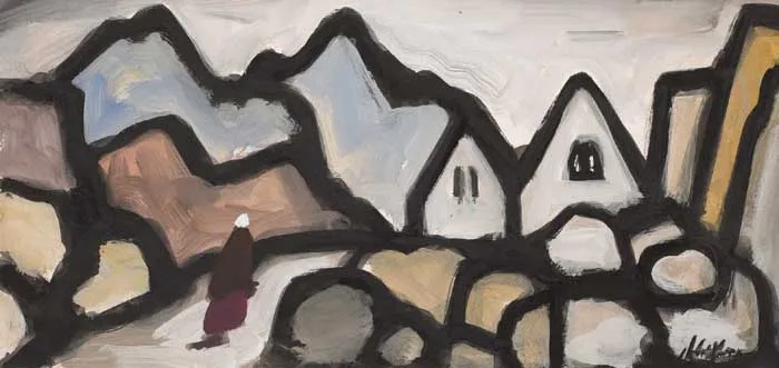 RETURNING HOME by Markey Robinson, gouache on paper, sold May 2007