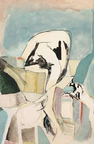 FIGURE BENDING OVER by Noel Sheridan, oil on paper, sold May 2007