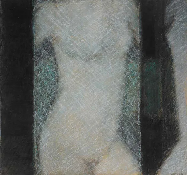 John Shinnors, SHOWER, MONDAY, oil pastel