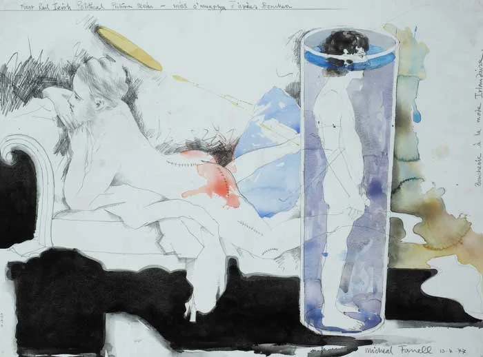 Micheal Farrell, STUDY, MISS O'MURPHY, 1977, watercolour and pencil on paper