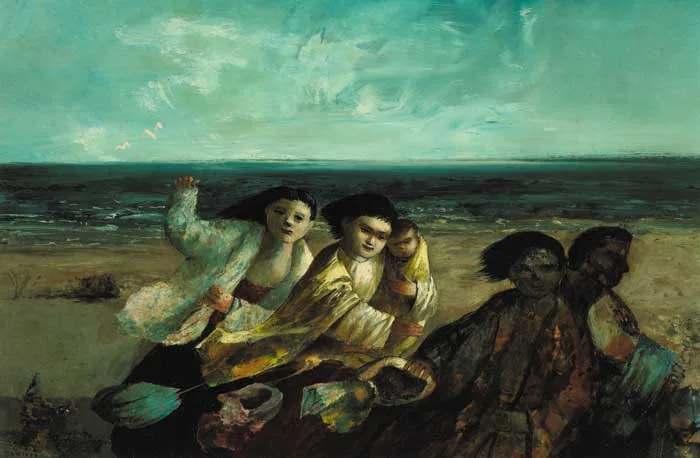 A SUDDEN GUST by Daniel O'Neill, oil on board, sold Nov 2007