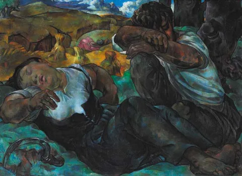 Mary Swanzy, THE HARVESTERS, 1943, oil on canvas