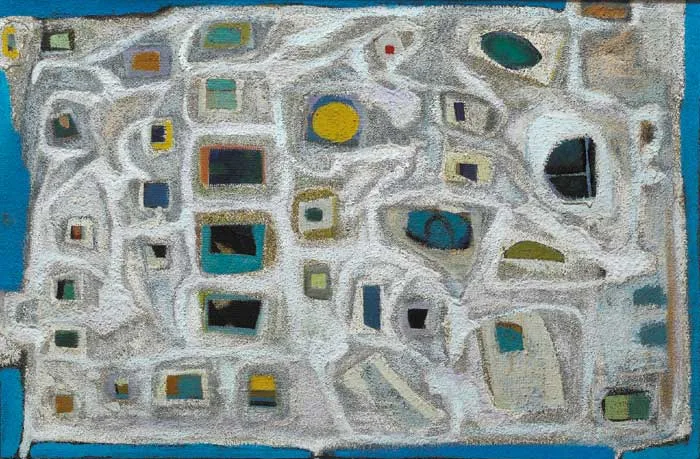 LENT by Gerard Dillon, oil and sand on hessian canvas, offered Nov 2007