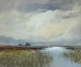 William Percy French, BOG LANDSCAPE WITH TURF STACKS
