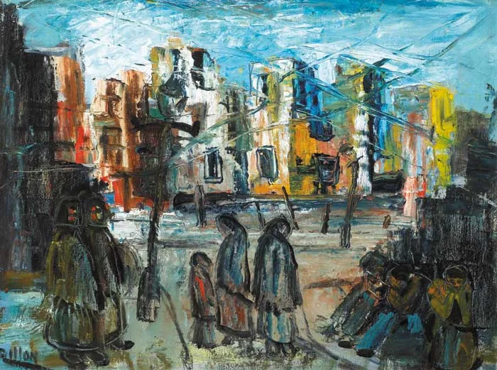 BELFAST AFTER THE BLITZ by Gerard Dillon, 1942, oil on board, offered Nov 2007