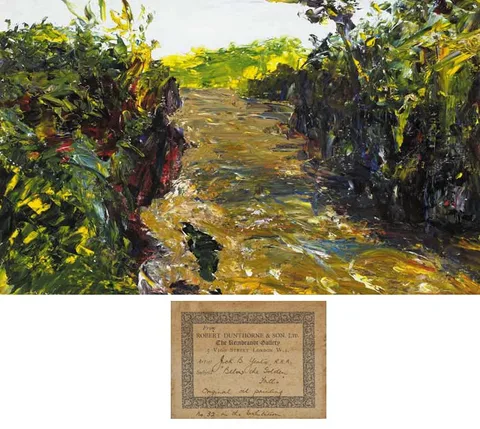 Jack Butler Yeats, BELOW THE GOLDEN FALLS, oil on panel