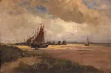 Nathaniel Hone, FISHING FLEET ON THE SANDS AT SCHEVENINGEN