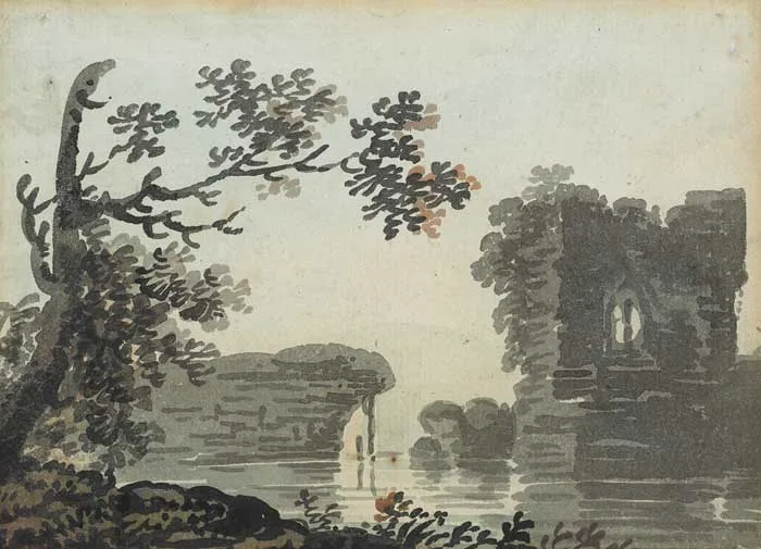 RUINED CASTLE by John Henry Campbell, watercolour on paper, offered Nov 2007