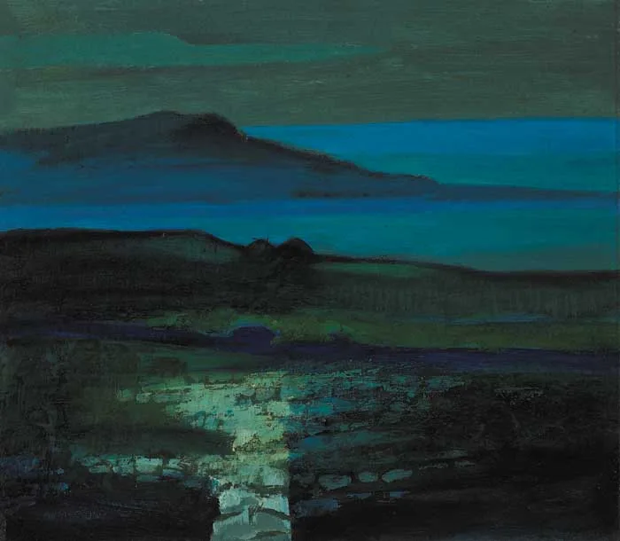 BLUE EVENING by Arthur Armstrong, oil on board, sold Nov 2007