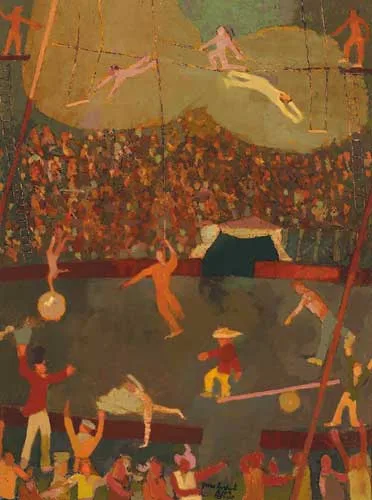 Gene Lambert, ACROBATS, 2007, oil on board