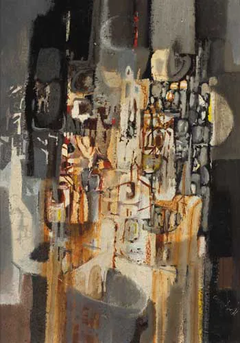 SPANISH TOWN, WINTER by George Campbell, oil on board, offered Sep 2007