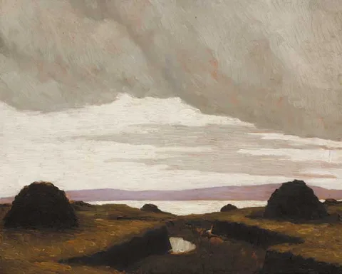Paul Henry, A BOG BY THE SEA, circa 1915-17, oil on panel