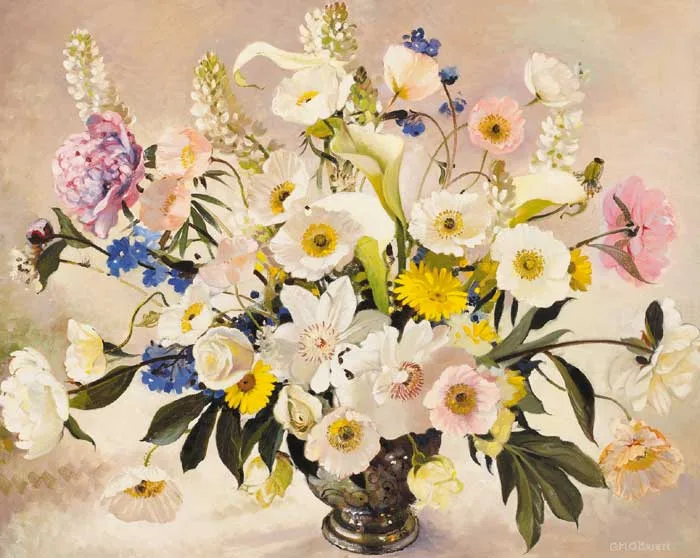 SPRING FLOWERS by Geraldine O'Brien, oil on canvas board, sold Sep 2007