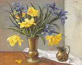 Hilda van Stockum, IRISES AND LILIES IN A COPPER VASE