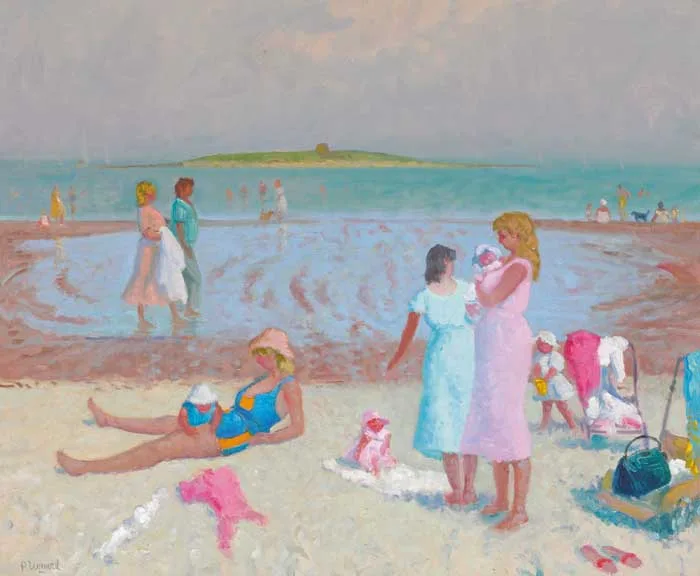 SOUTH BEACH, SKERRIES by Patrick Leonard, oil on board, sold Sep 2007