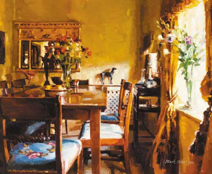 BETWEEN MEALS by Mark O'Neill, 2002, oil on board, offered Sep 2007