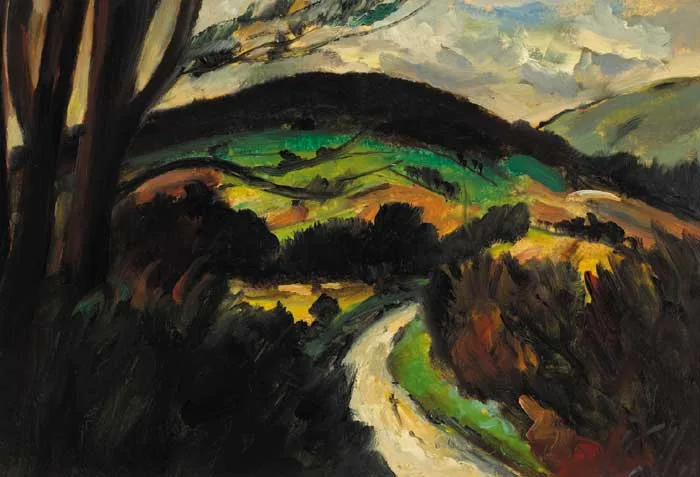 KNOCKREE, COUNTY WICKLOW by Peter Collis, oil on board, sold Sep 2007