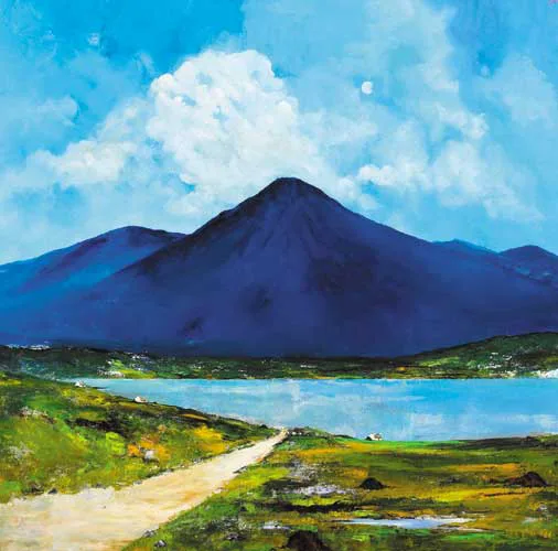 David Gordon Hughes, THE ROAD TO RENVYLE, CONNEMARA, oil over silver leaf on canvas