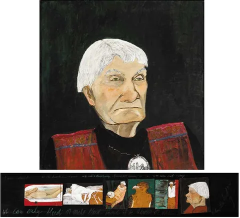 FRANCIS STUART PORTRAIT WITH PRAEDELLA by Finola Graham, oil and wax on canvas laid on board, offered Sep 2007